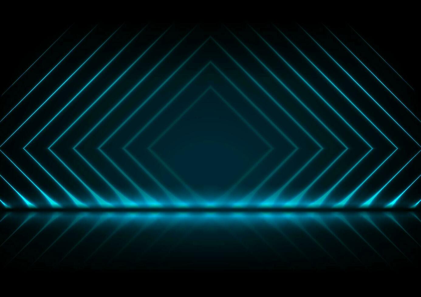 Dark blue neon laser squares technology background vector
