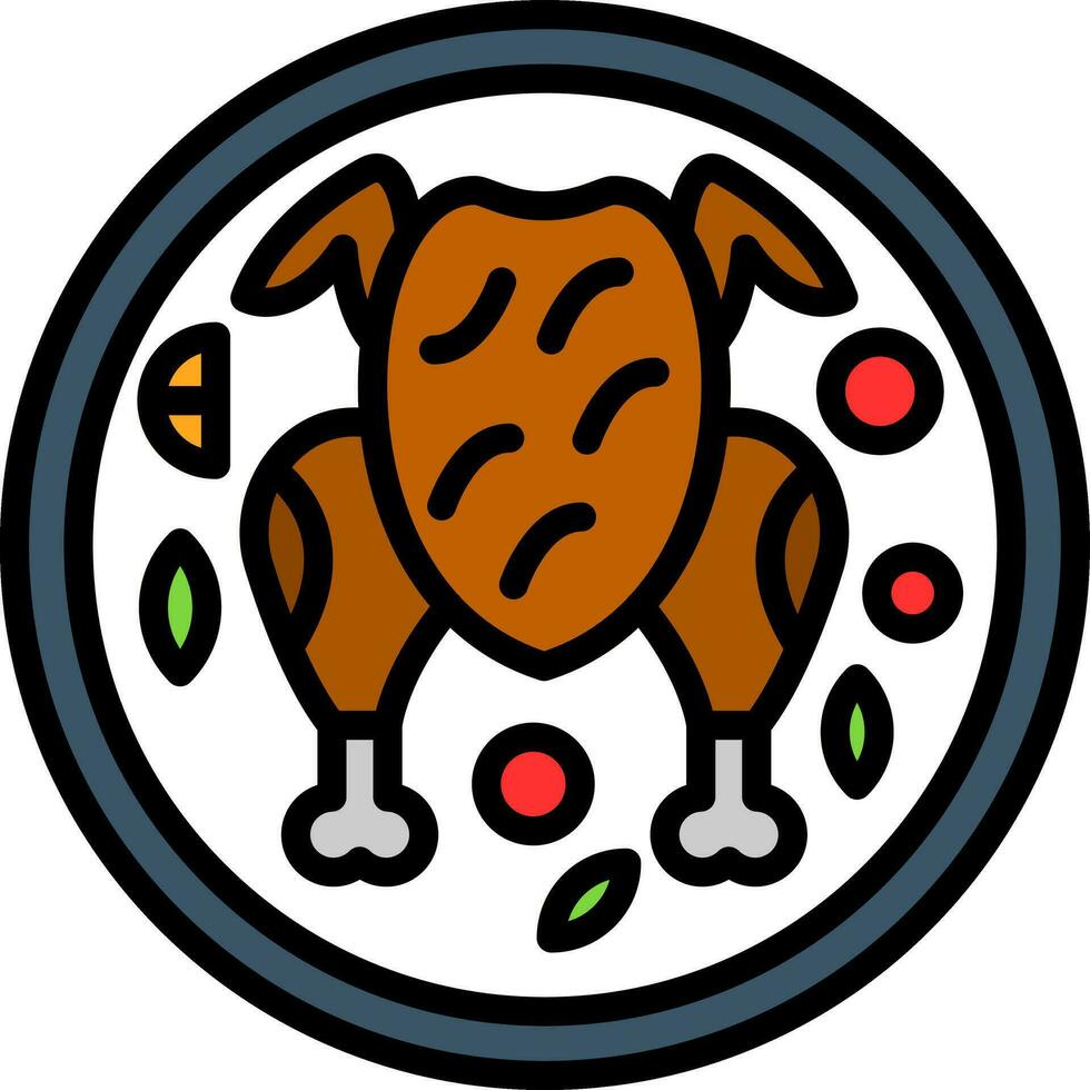 Roast Chicken Vector Icon Design