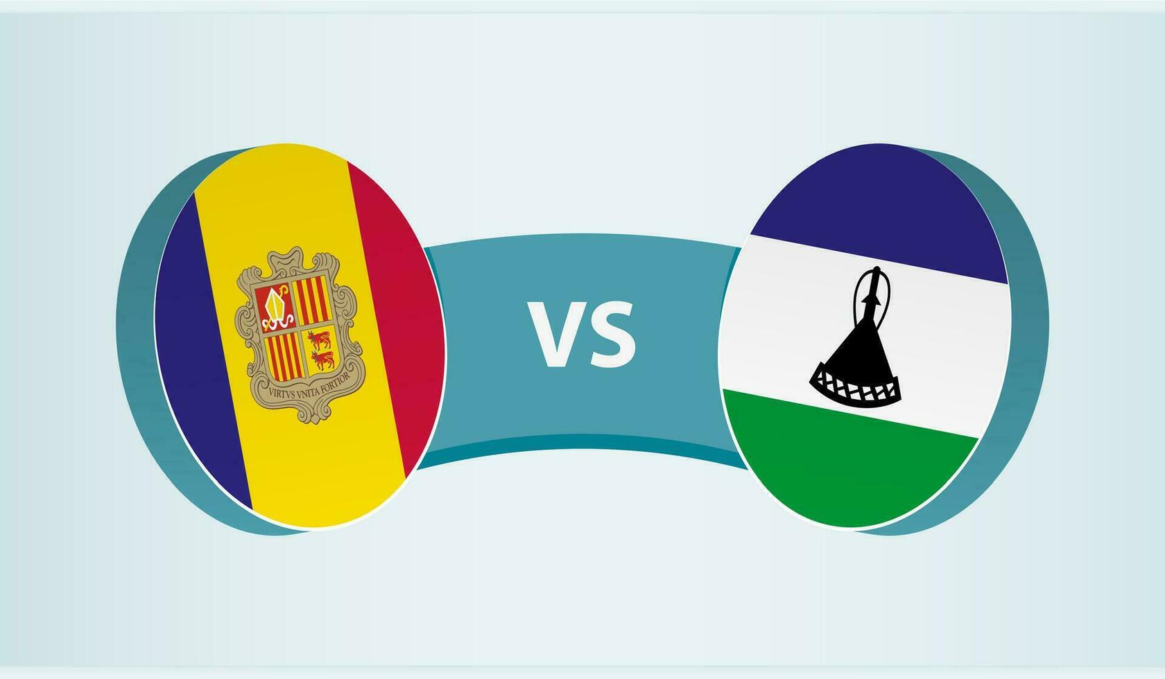 Andorra versus Lesotho, team sports competition concept. vector