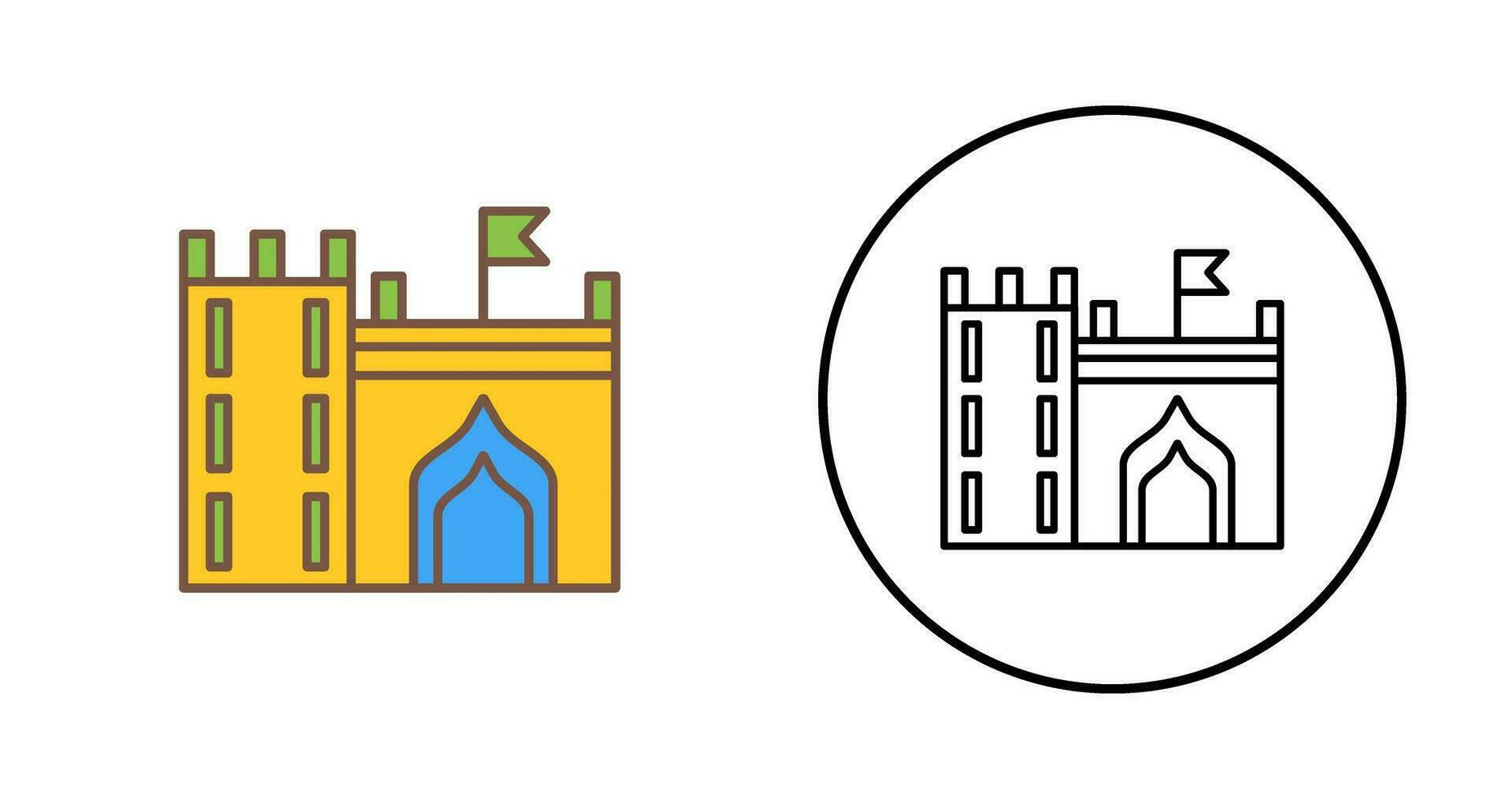 Castle with Flag Vector Icon