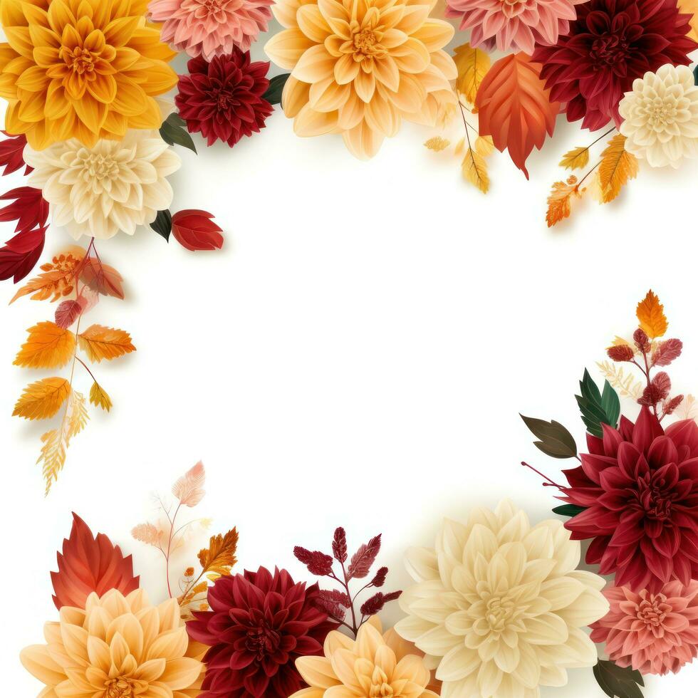 A Gorgeous Floral Border Background for Autumn Featuring photo