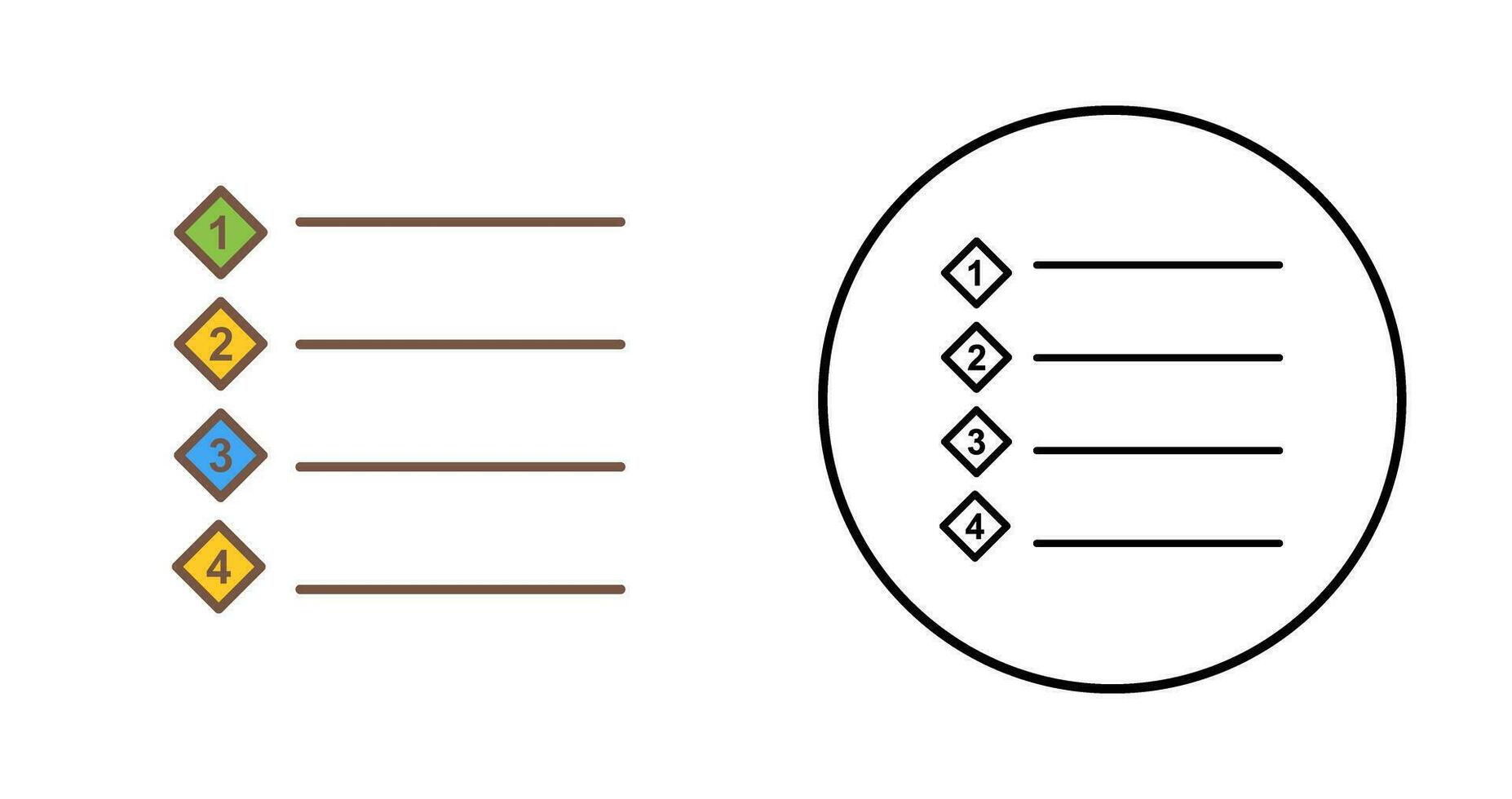 Unique Numbered list Vector Icon