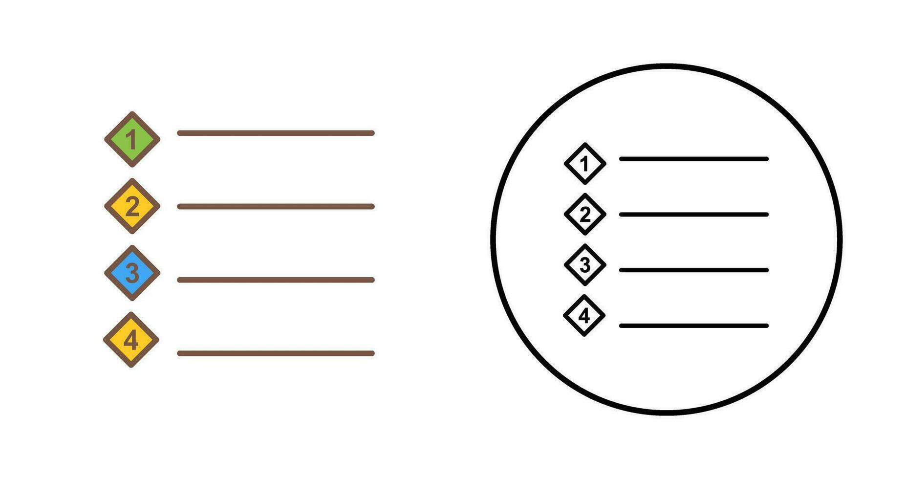 icono de vector de lista numerada única