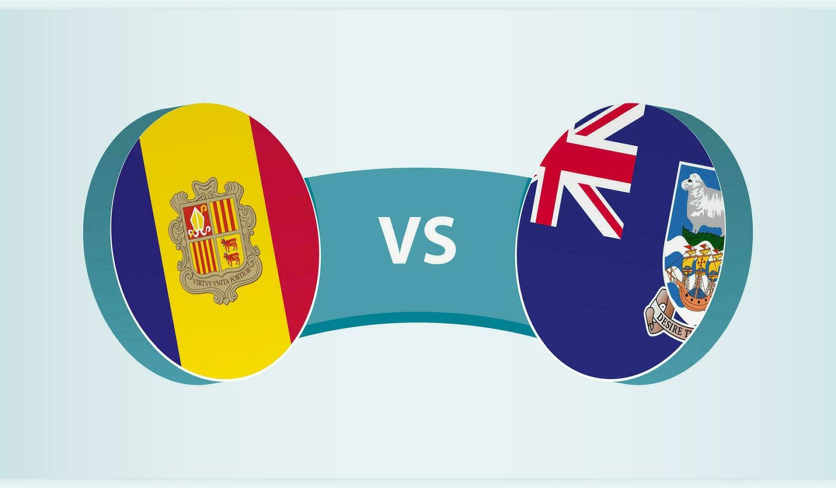 Andorra versus Falkland Islands, team sports competition concept. vector