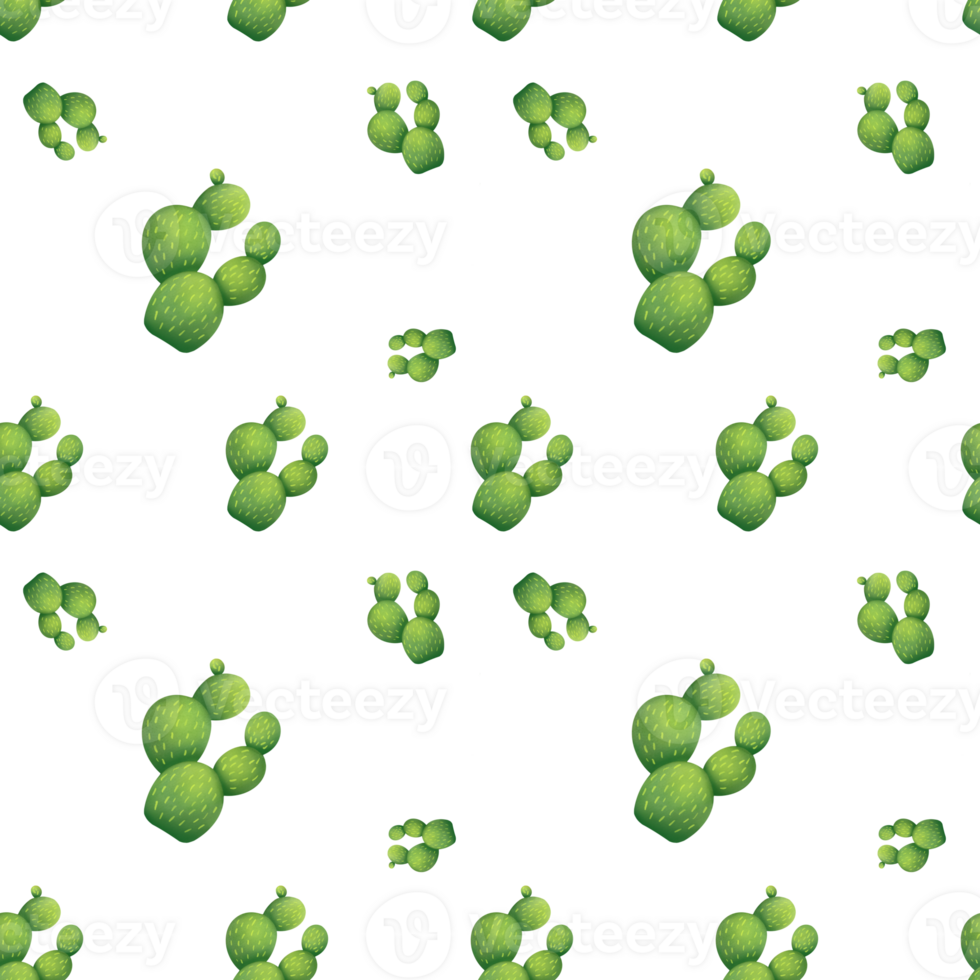 cut out Cute green Mexican cactus seamless pattern background. Succulent wallpaper for scrapbooking, cards, prints about nature, deserts, for packaging paper, fabrics, wrapping gifts png