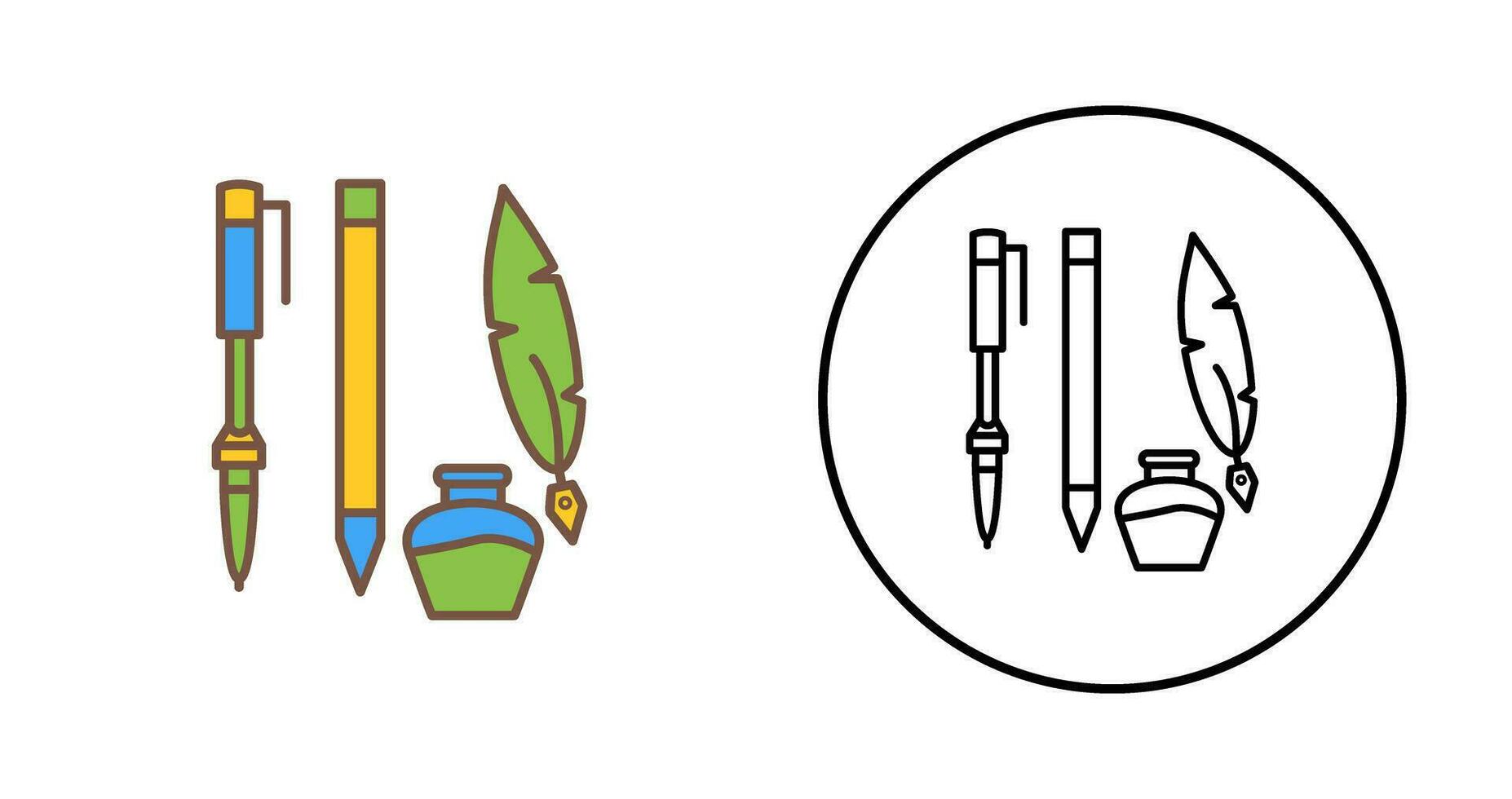 Unique Writing Equipment Vector Icon