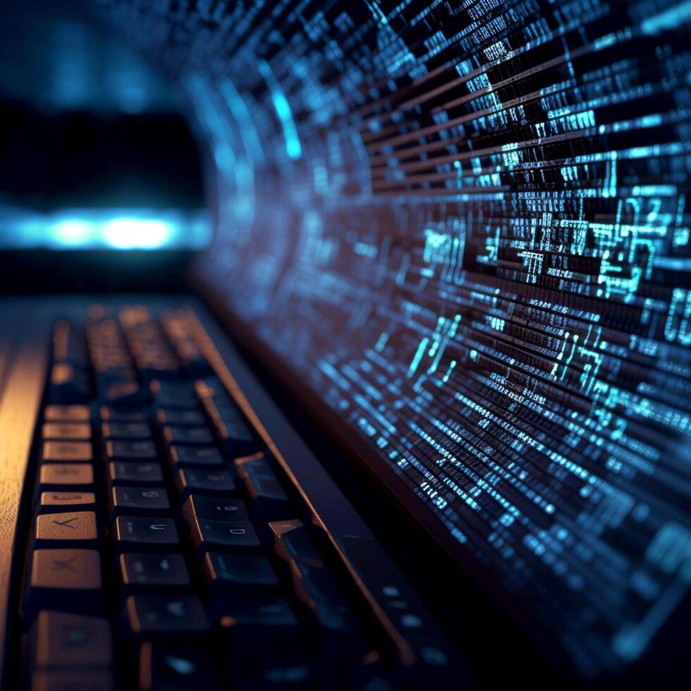 AI Generative Programming code with keyboard 30564487 Stock Photo at ...