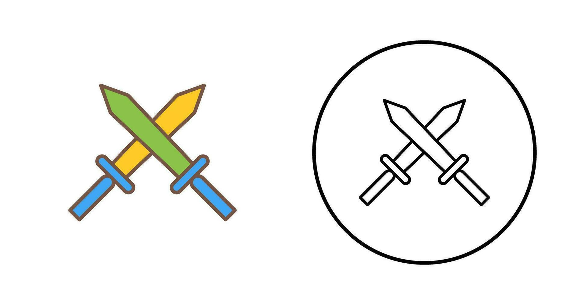 Unique Two Swords Vector Icon