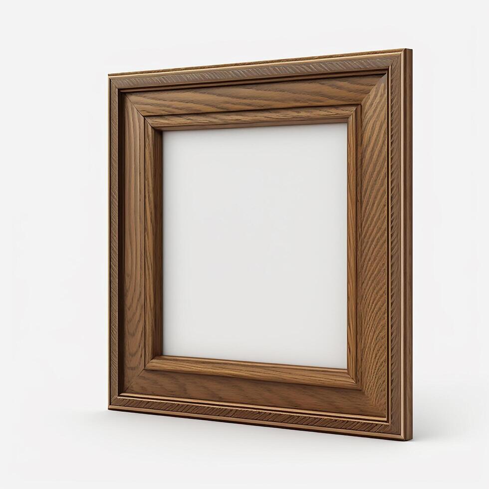 Luxury wooden photo frame on a light background