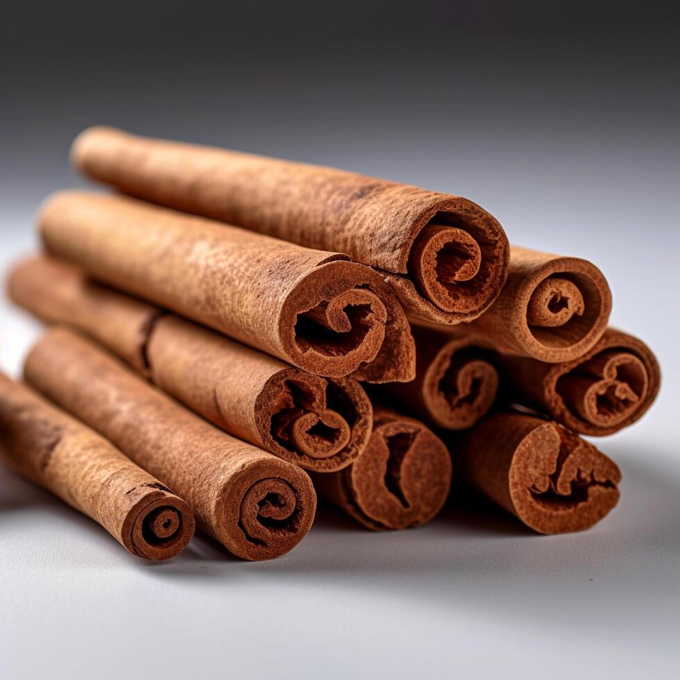Lots of Cinnamon Barks on a dark background photo