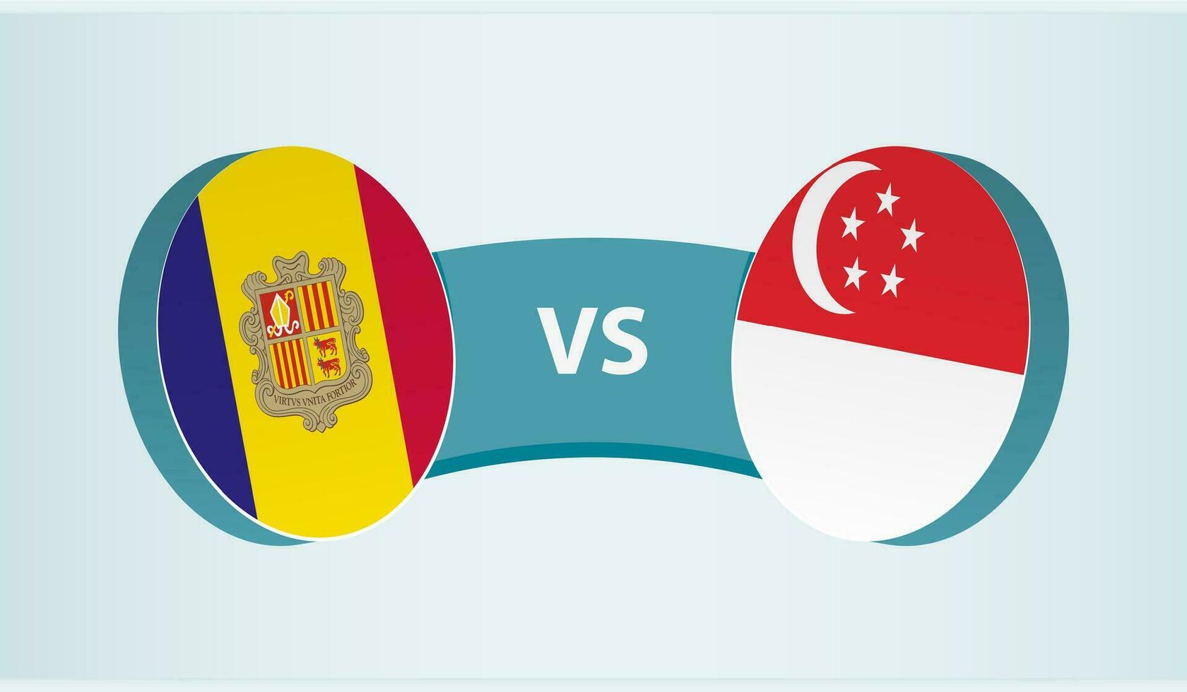 andorra versus Singapur, equipo Deportes competencia concepto. vector