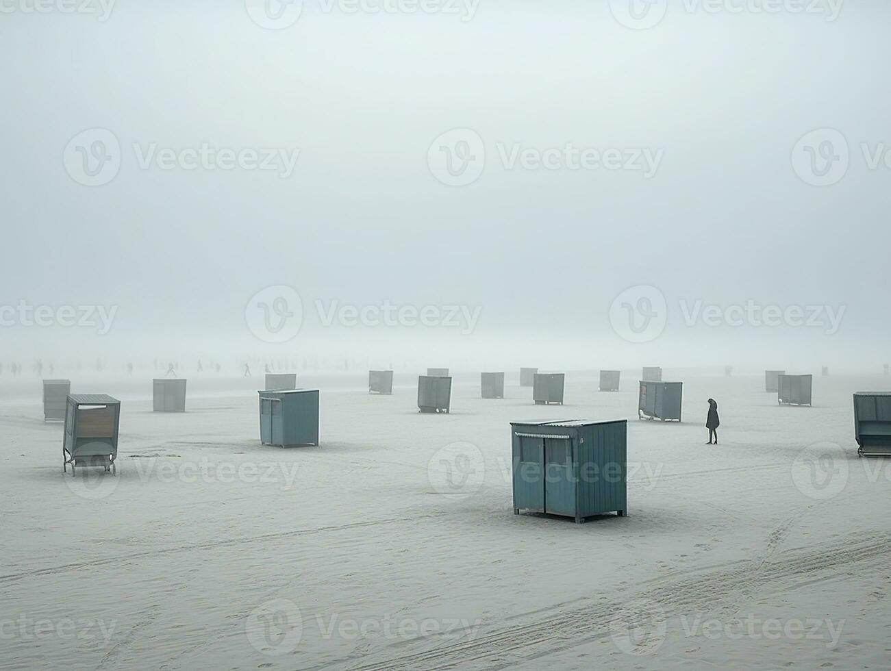 Minimalist Landscape in Neutral Colors. Ai Generative photo