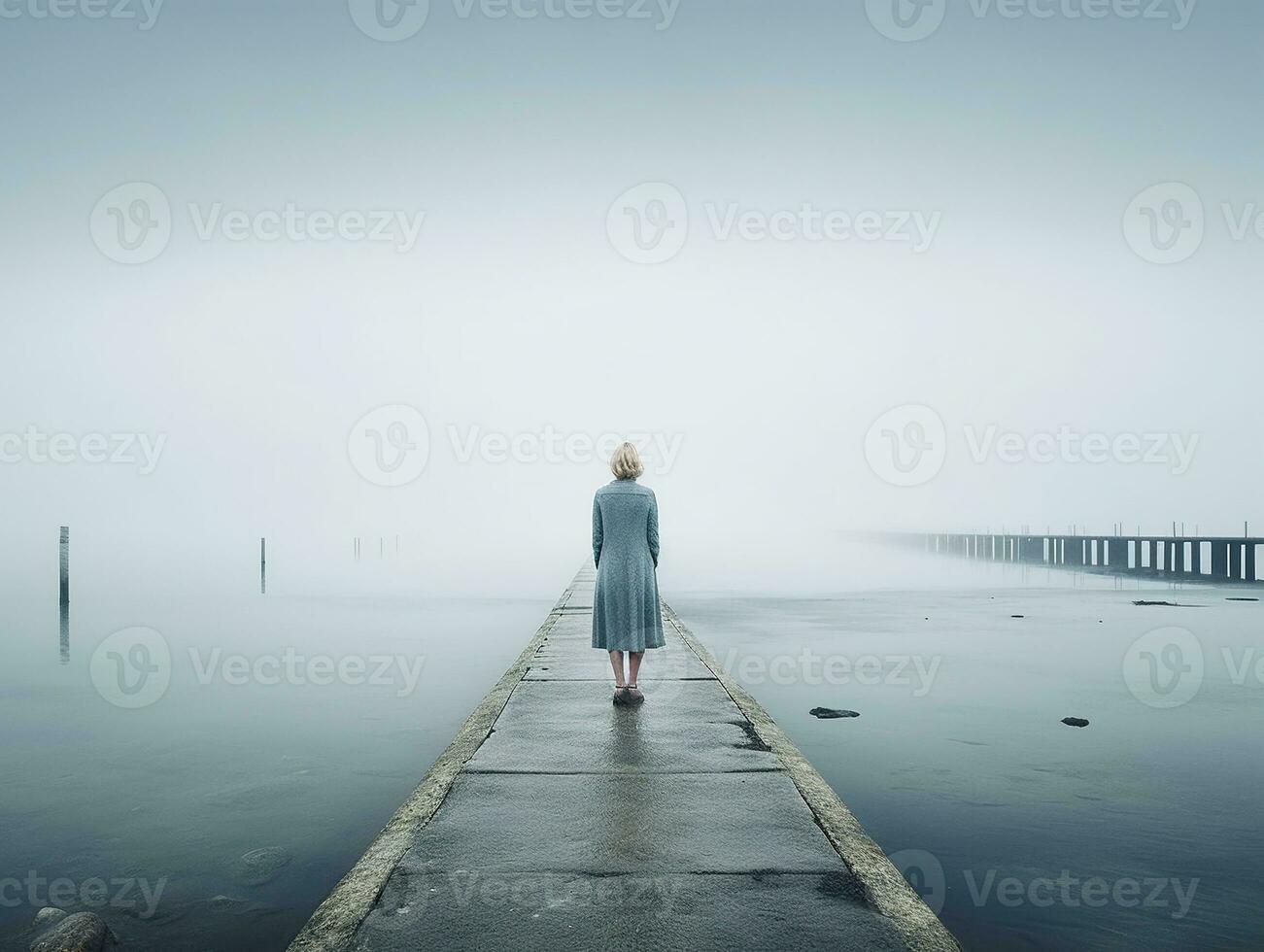 Minimalist Landscape in Neutral Colors. Ai Generative photo