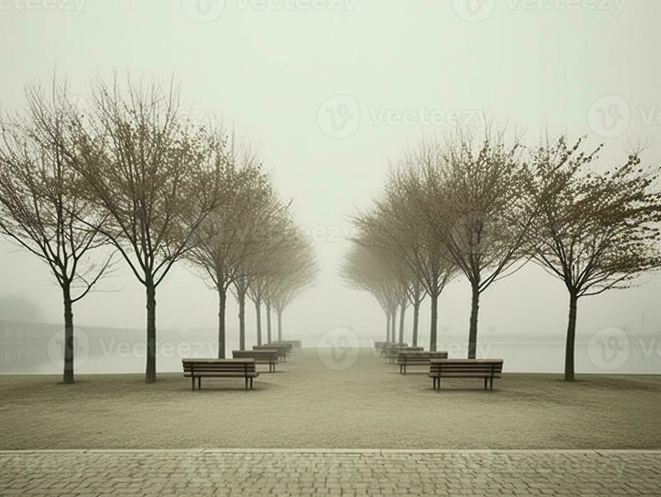 Minimalist Landscape in Neutral Colors. Ai Generative photo