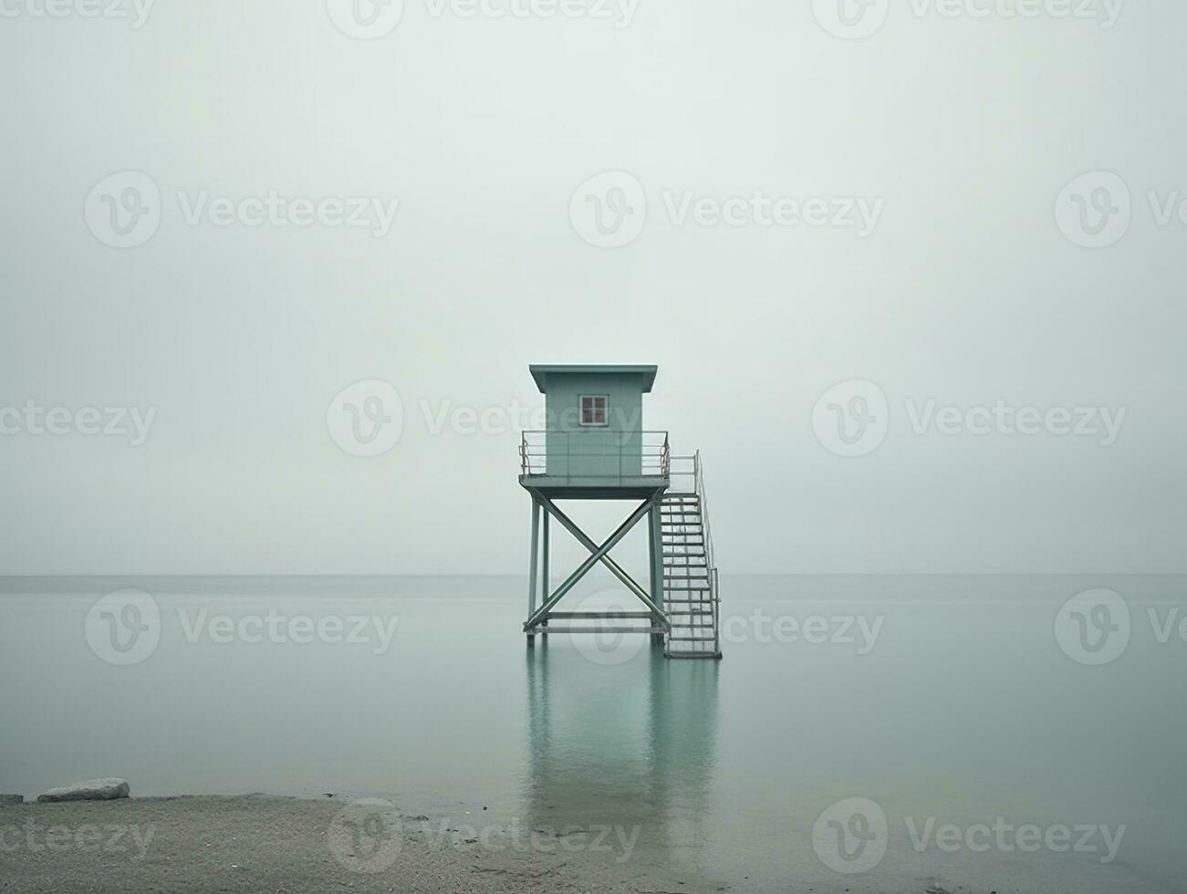 Minimalist Landscape in Neutral Colors. Ai Generative photo