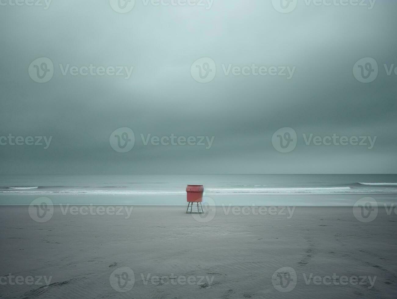 Minimalist Landscape in Neutral Colors. Ai Generative photo