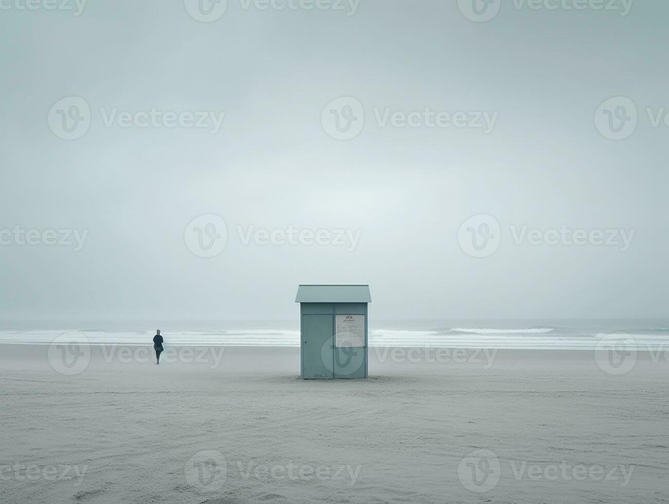 Minimalist Landscape in Neutral Colors. Ai Generative photo