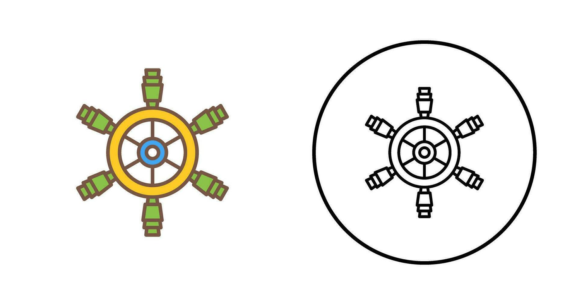 Ship Wheel Vector Icon