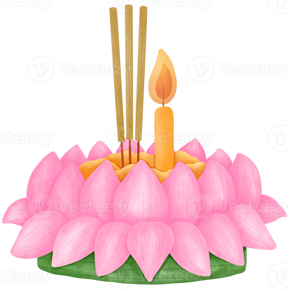 Krathong com Rosa pétalas png