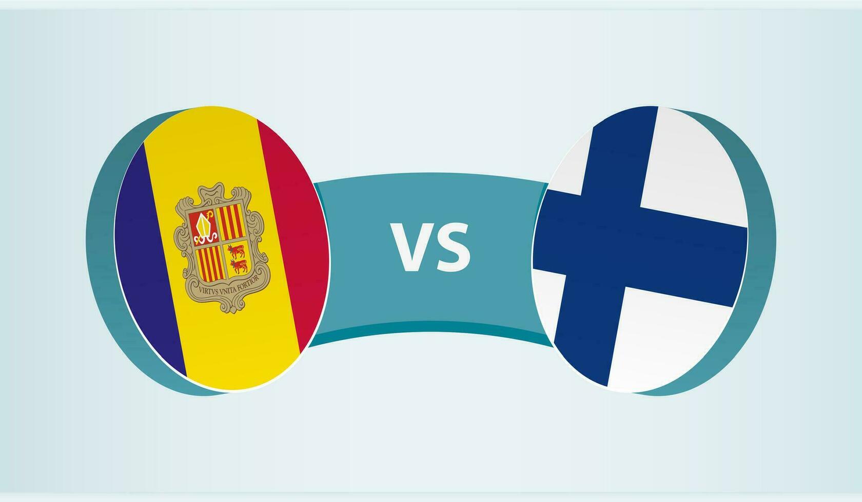 andorra versus Finlandia, equipo Deportes competencia concepto. vector