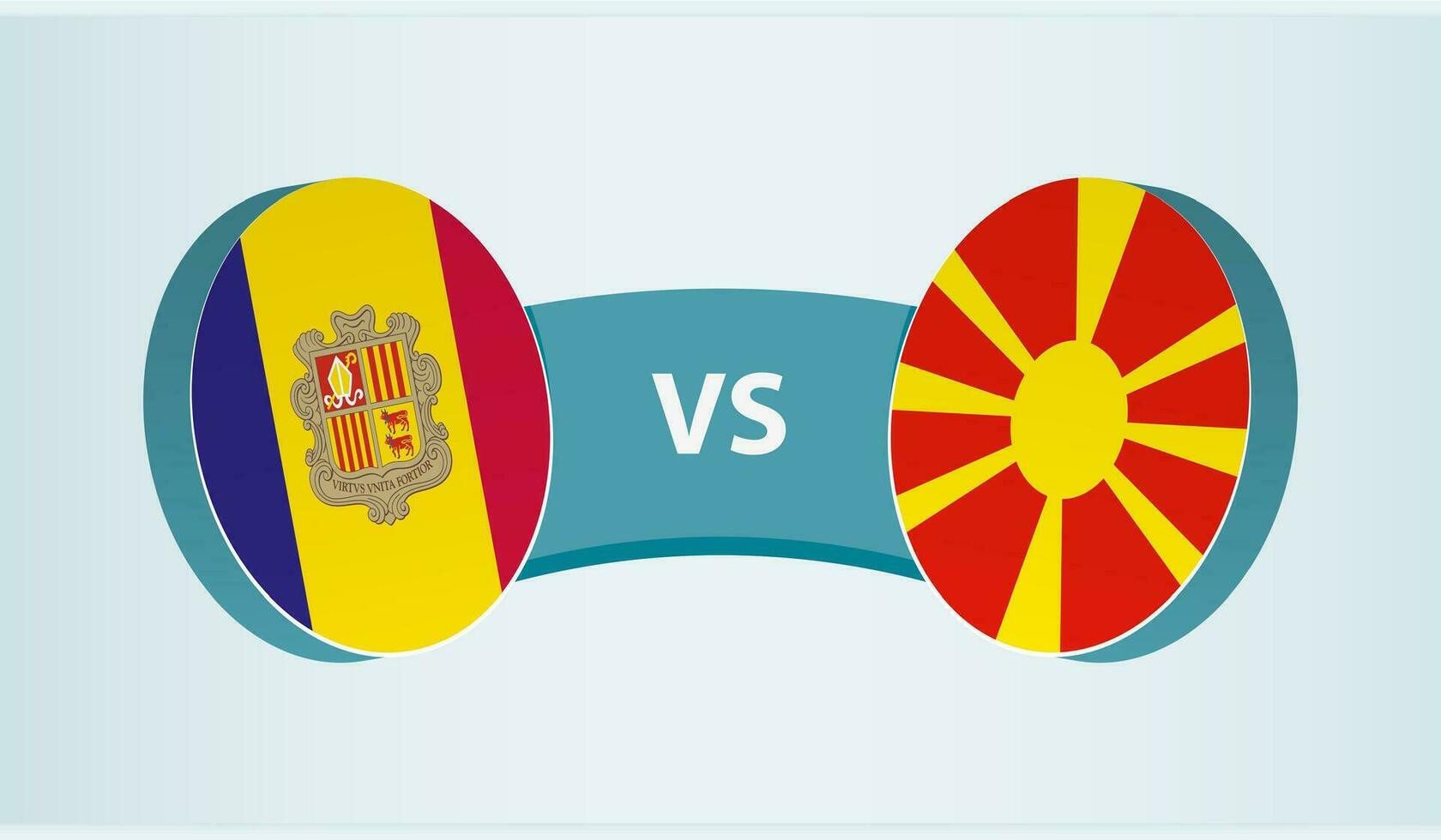 andorra versus macedonia, equipo Deportes competencia concepto. vector
