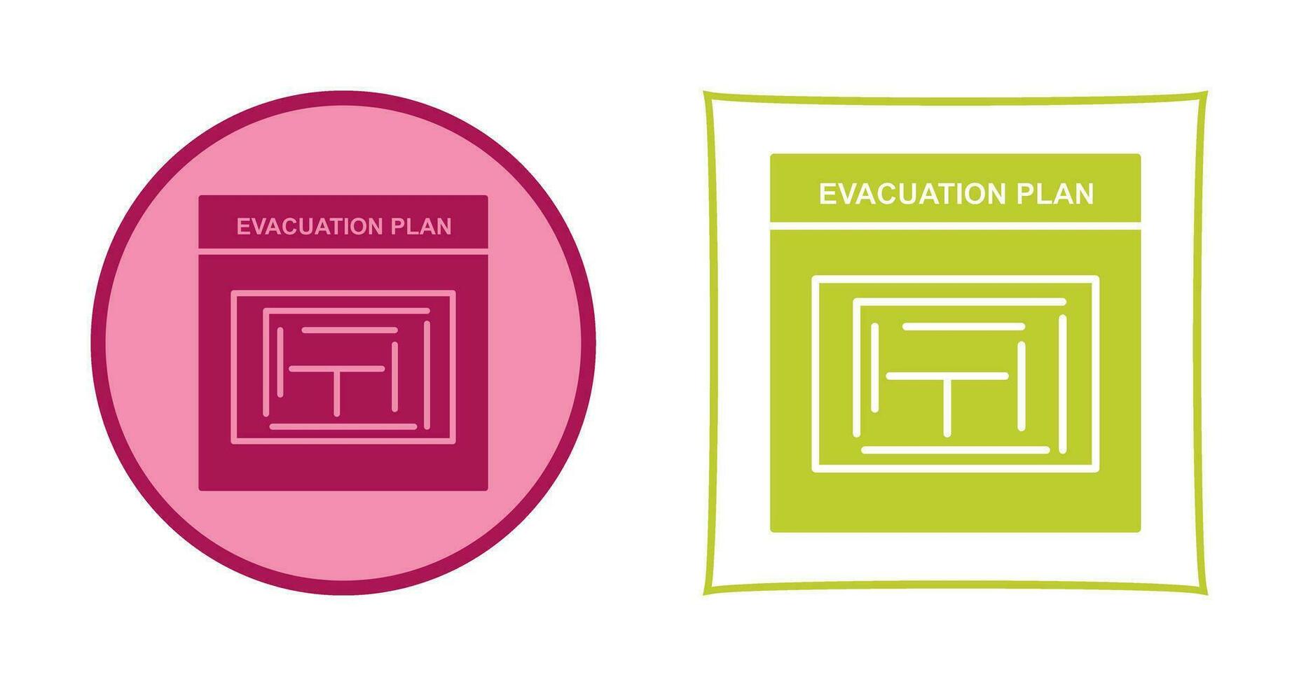 icono de vector de plan de evacuación