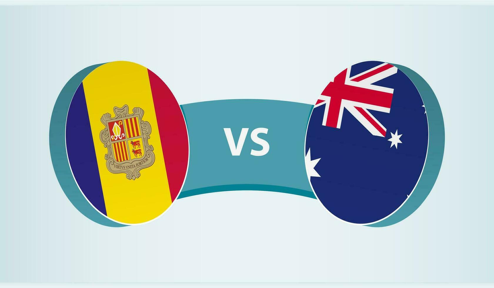 andorra versus Australia, equipo Deportes competencia concepto. vector