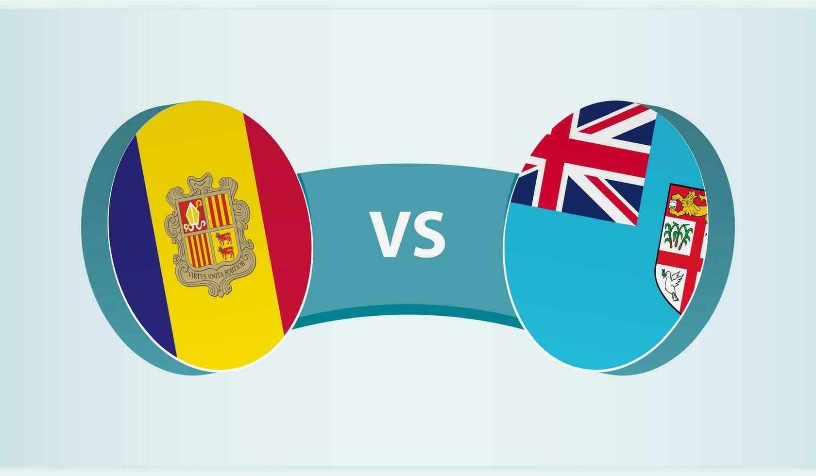 Andorra versus Fiji, team sports competition concept. vector