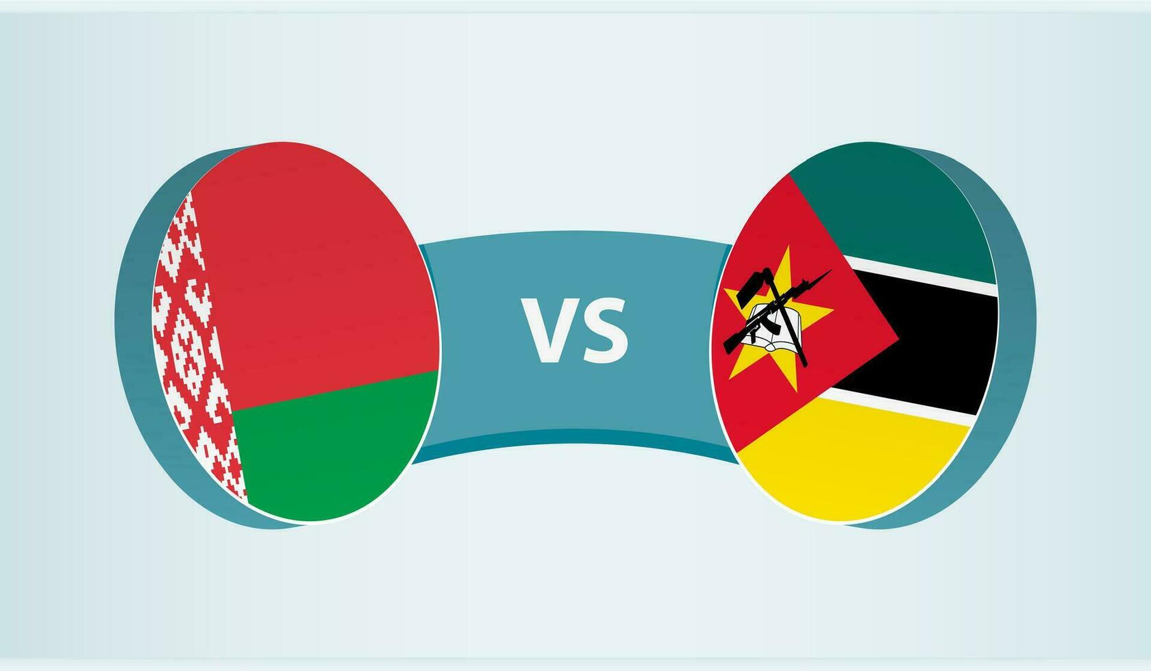 bielorrusia versus Mozambique, equipo Deportes competencia concepto. vector