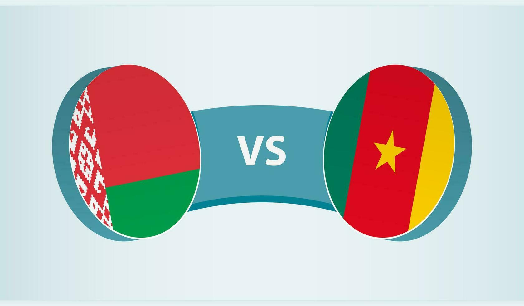 bielorrusia versus Camerún, equipo Deportes competencia concepto. vector