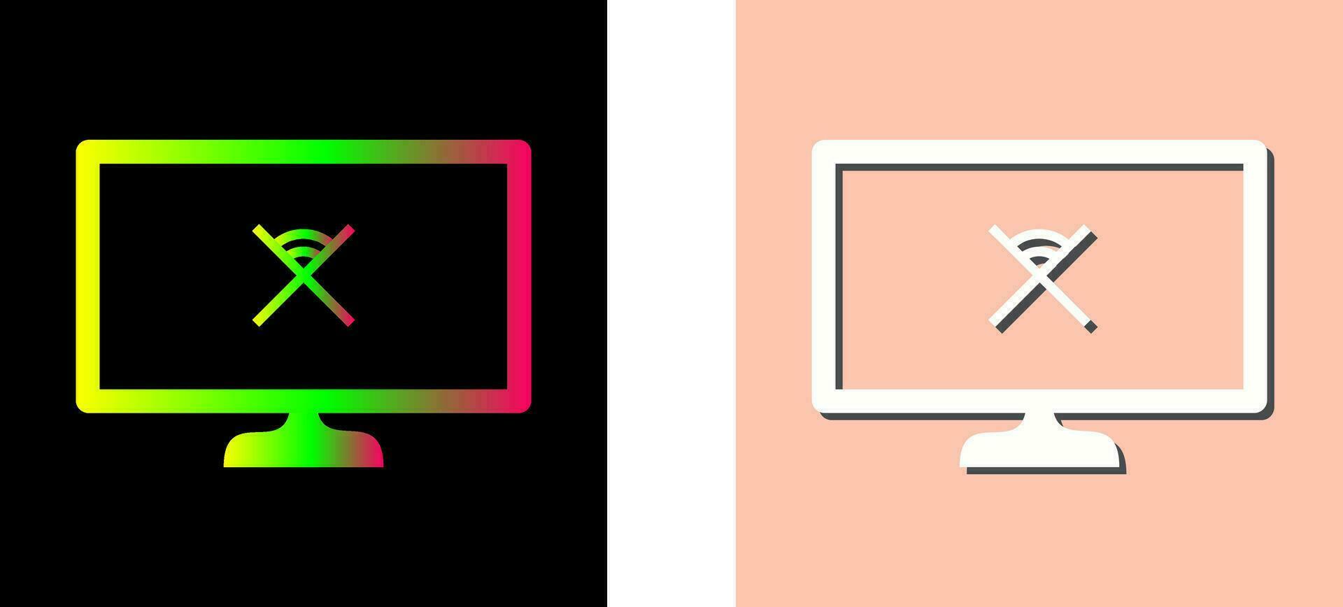 Unique Disconnected Network Vector Icon