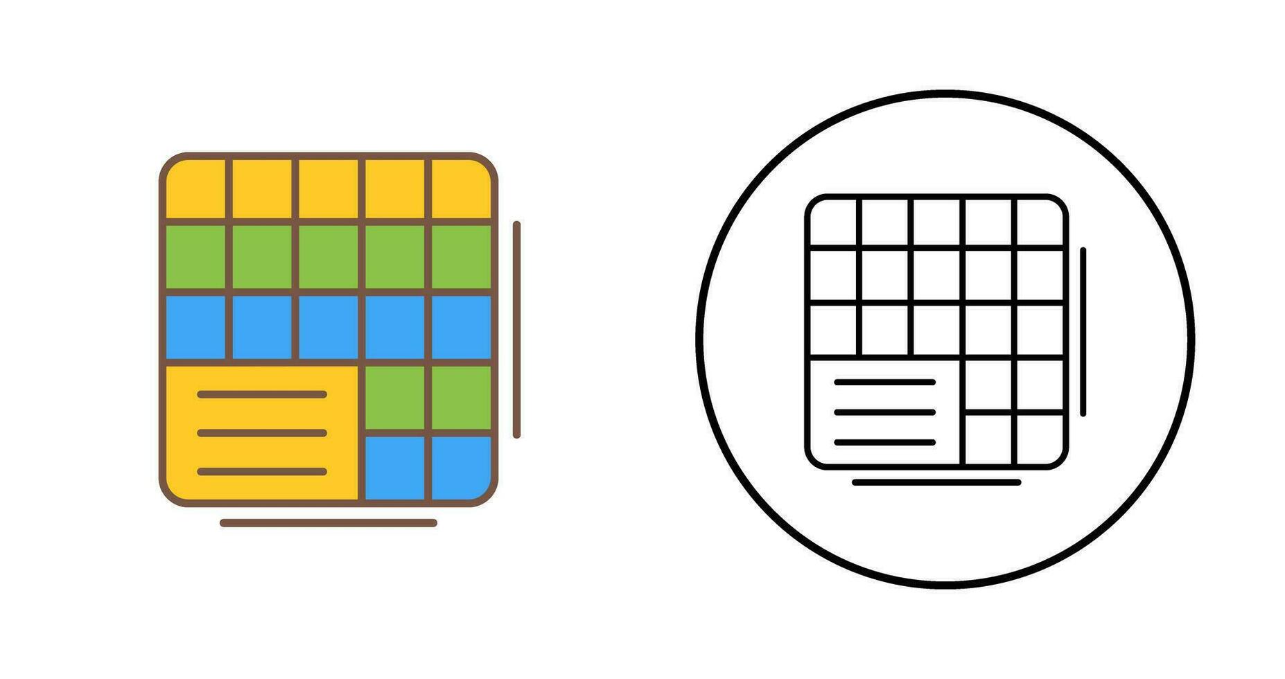 Table Data Vector Icon