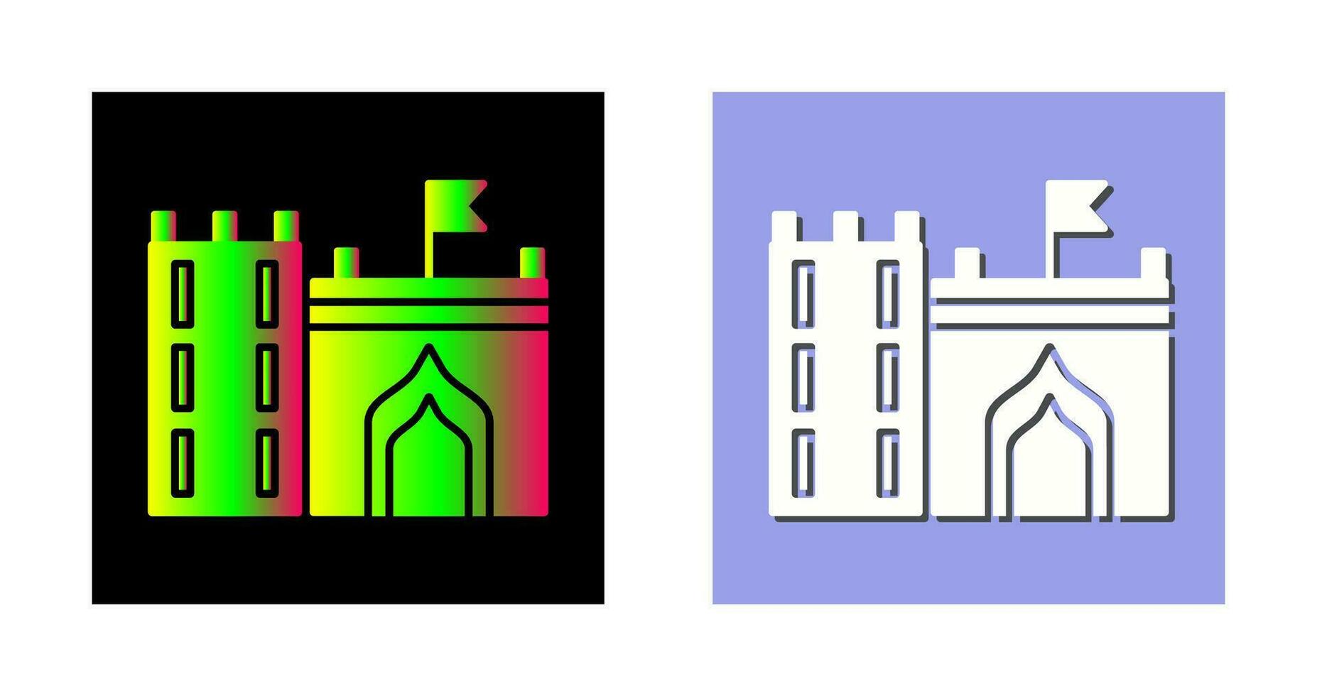 Castle with Flag Vector Icon