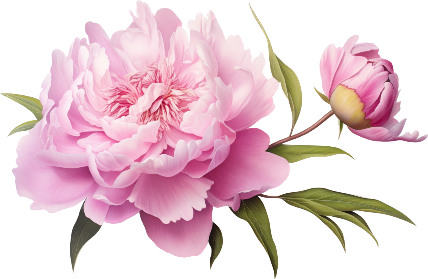 Peony png with AI generated.