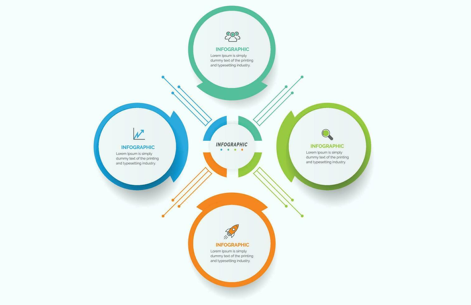 visualización de datos comerciales. diagrama del proceso. elementos abstractos de gráfico, diagrama con 4 pasos, opciones, partes o procesos. infografía de plantilla de negocio vectorial, diseño, vector, 2,3,4,5,6, vector