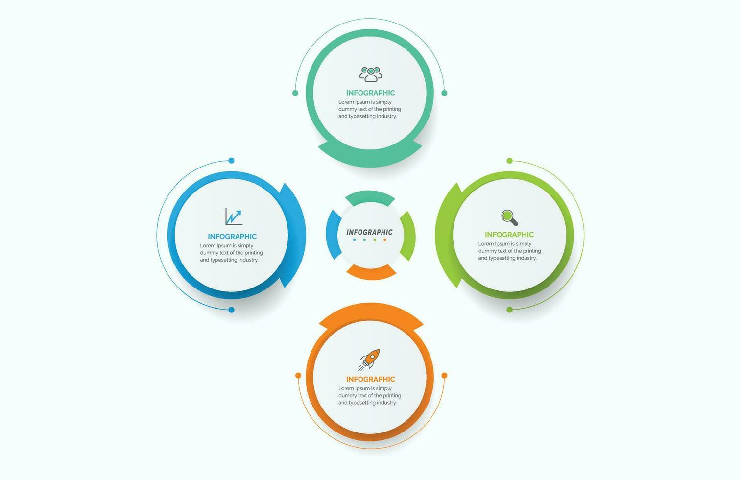 visualización de datos comerciales. diagrama del proceso. elementos abstractos de gráfico, diagrama con 4 pasos, opciones, partes o procesos. infografía de plantilla de negocio vectorial, diseño, vector, 2,3,4,5,6, vector