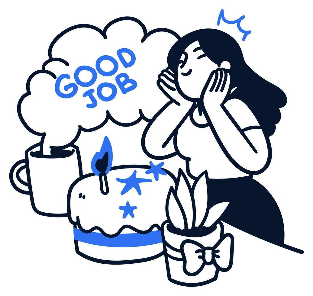 Productive - Work flow - Workplace Vector Illustration
