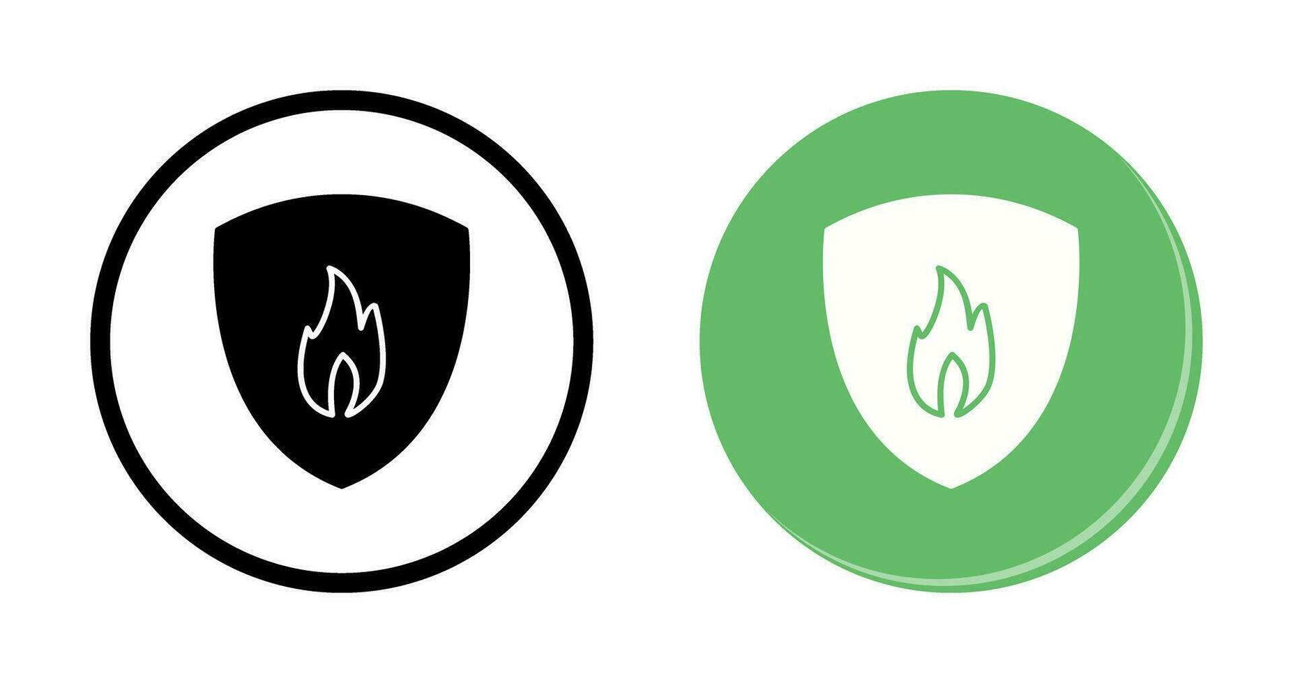 Unique Fire Shield Vector Icon