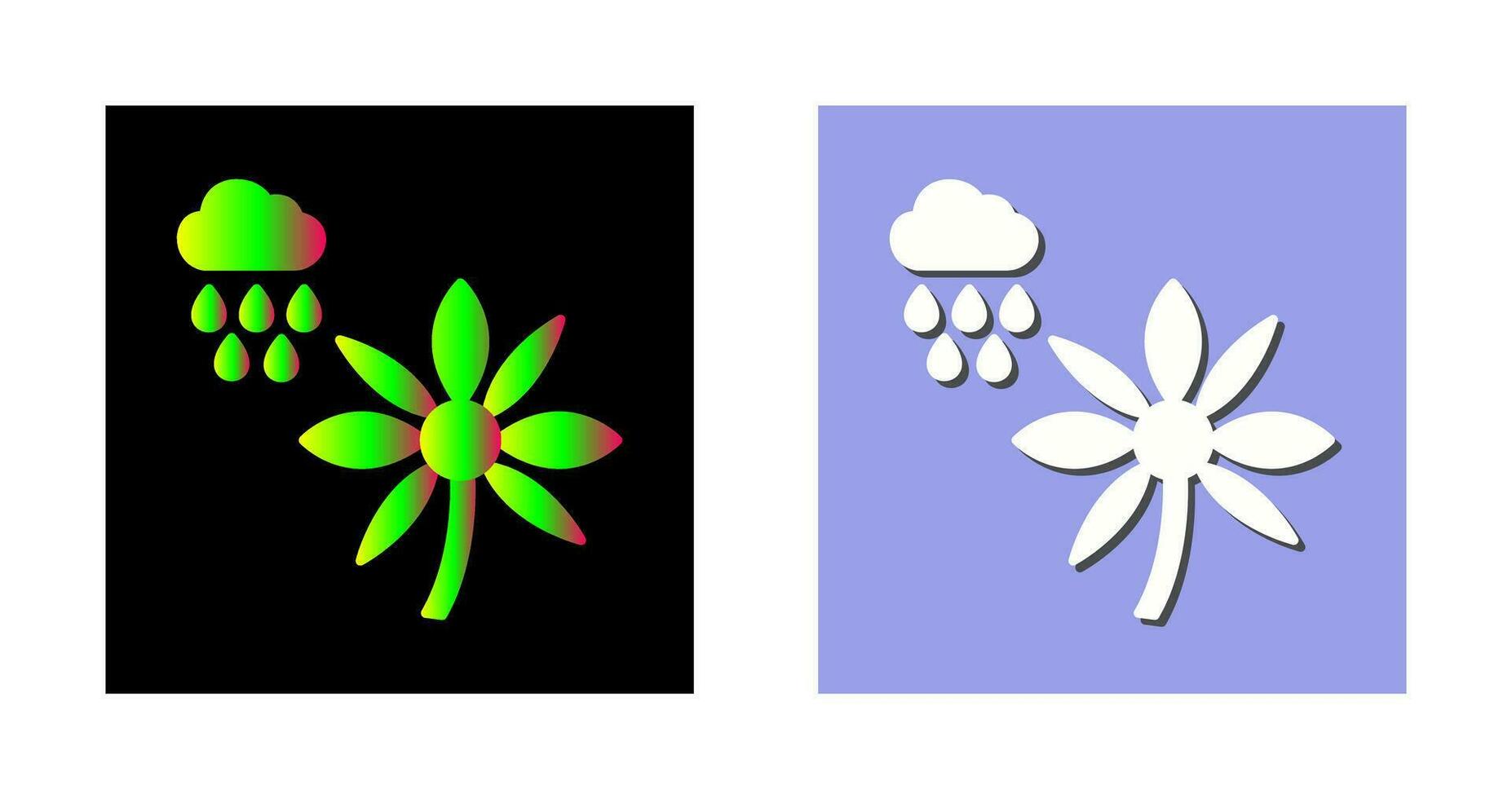 Flower with rain Vector Icon