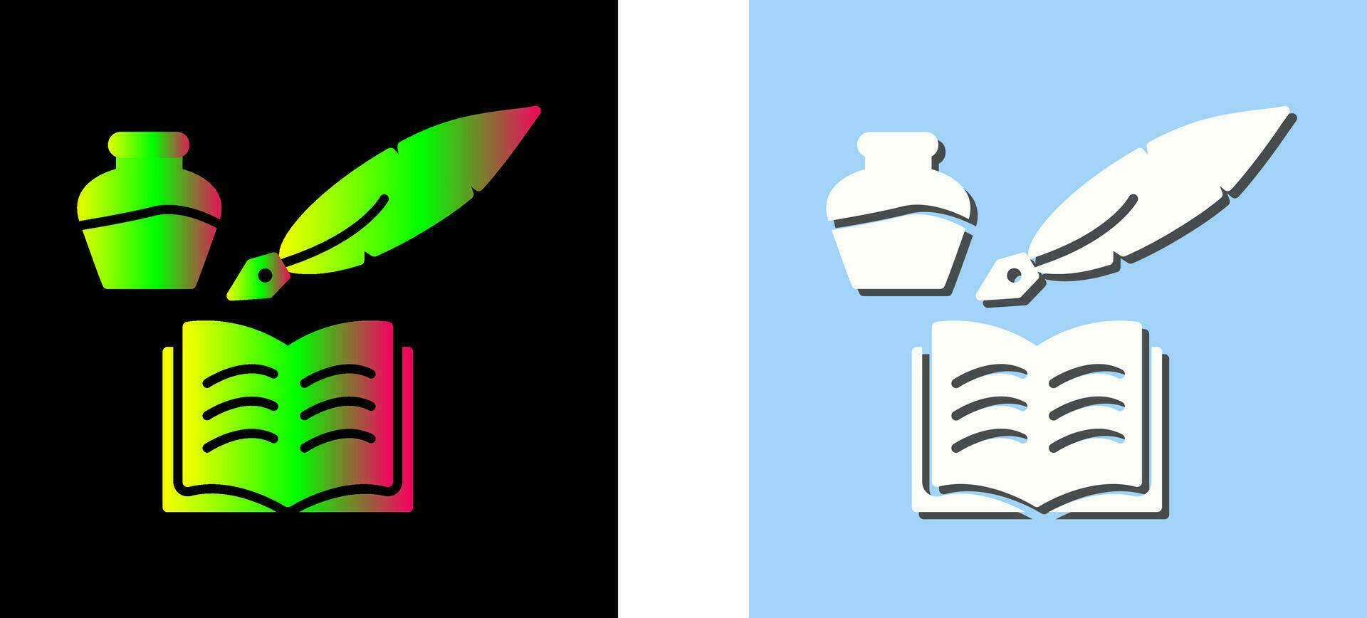 Unique Quill and Book Vector Icon