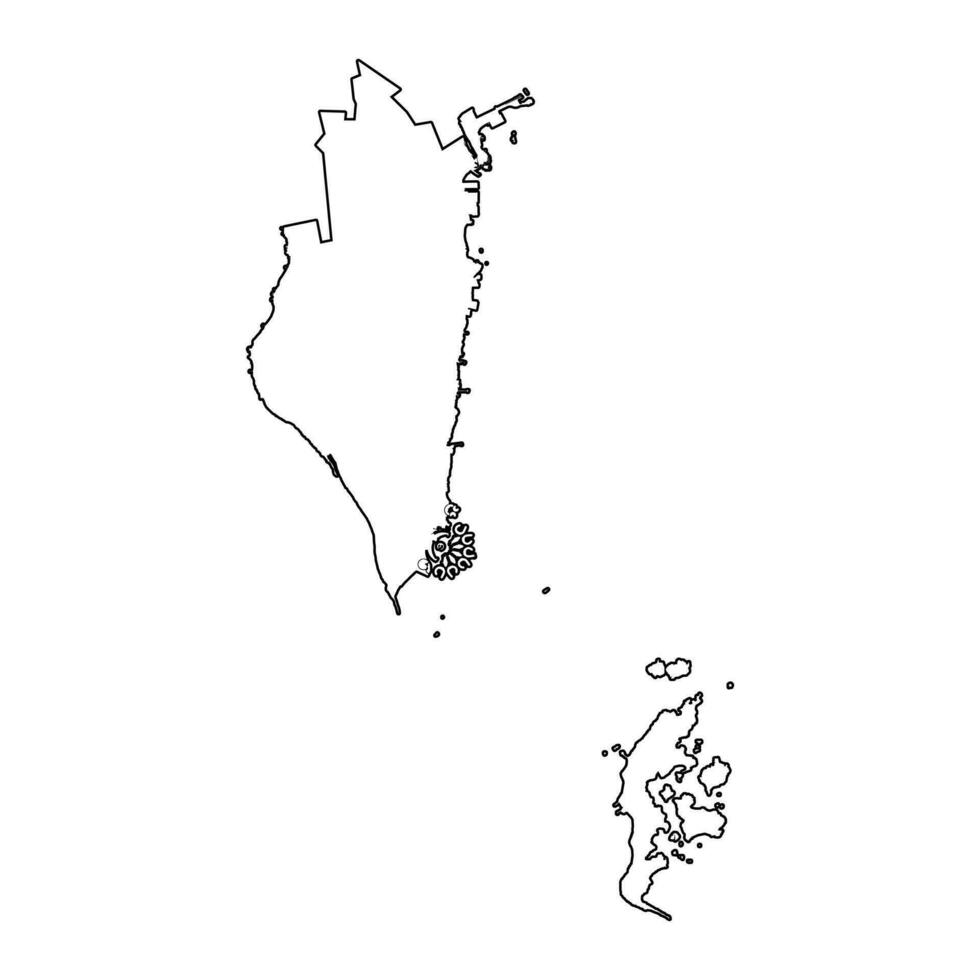 Southern Governorate map, administrative division of the Bahrain. vector