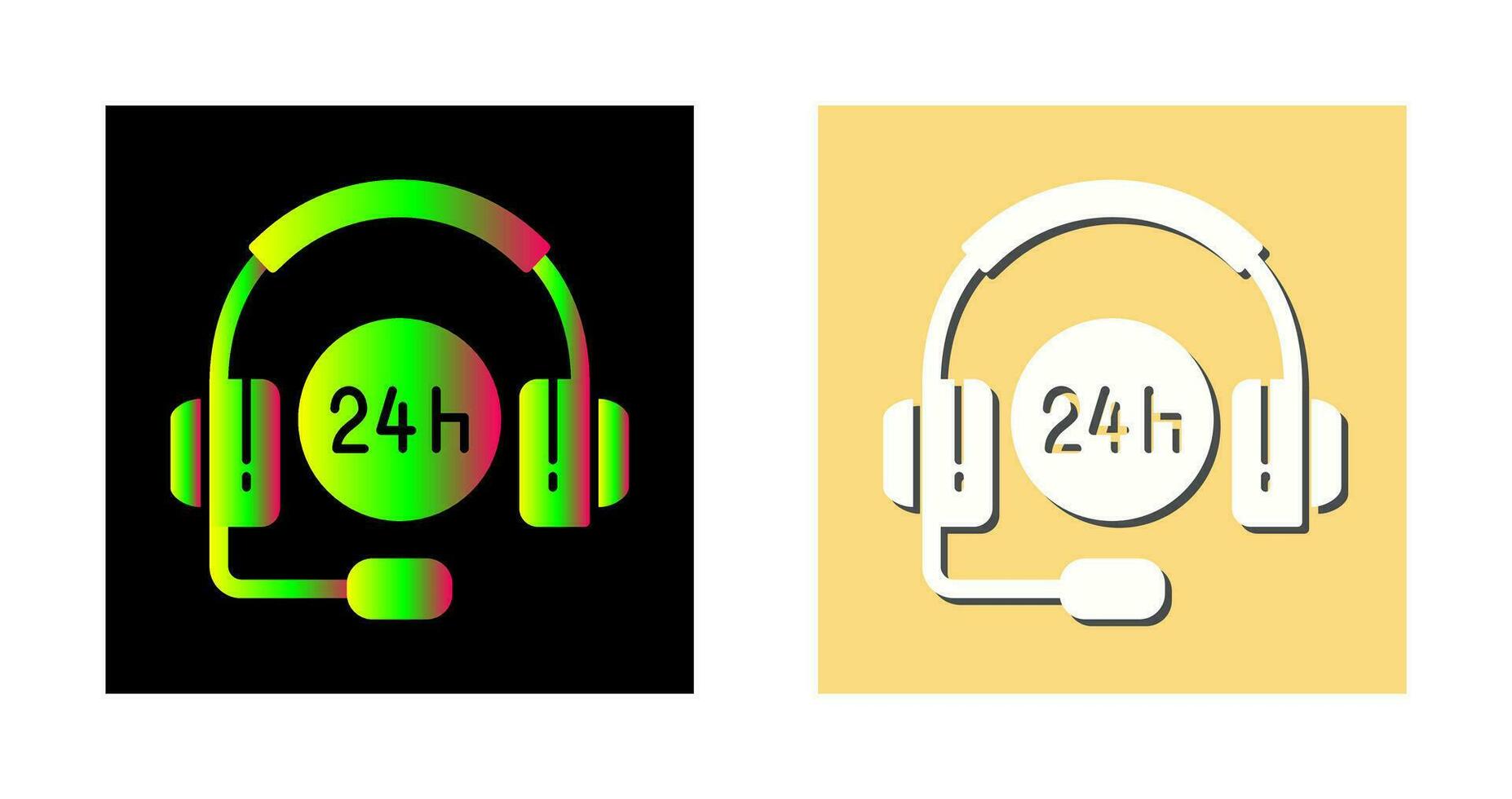 24 Hours Support Vector Icon