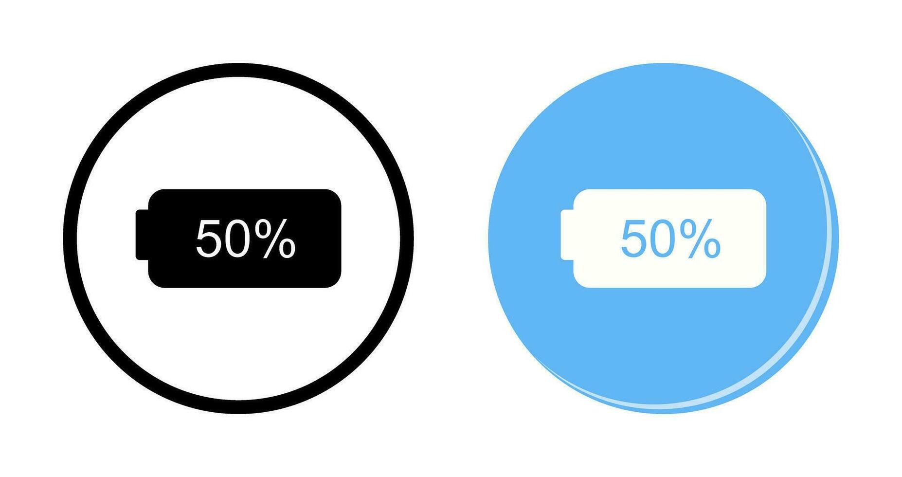 Unique Half Battery Vector Icon