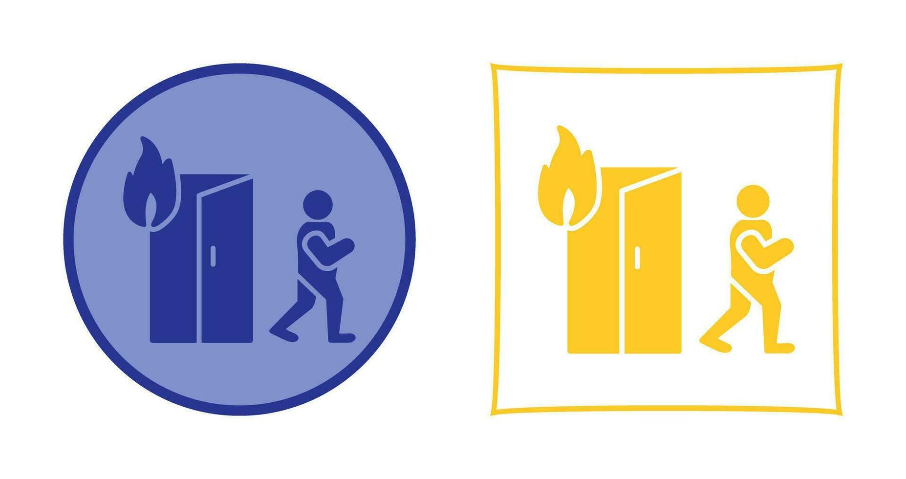 Unique Running from Fire Vector Icon