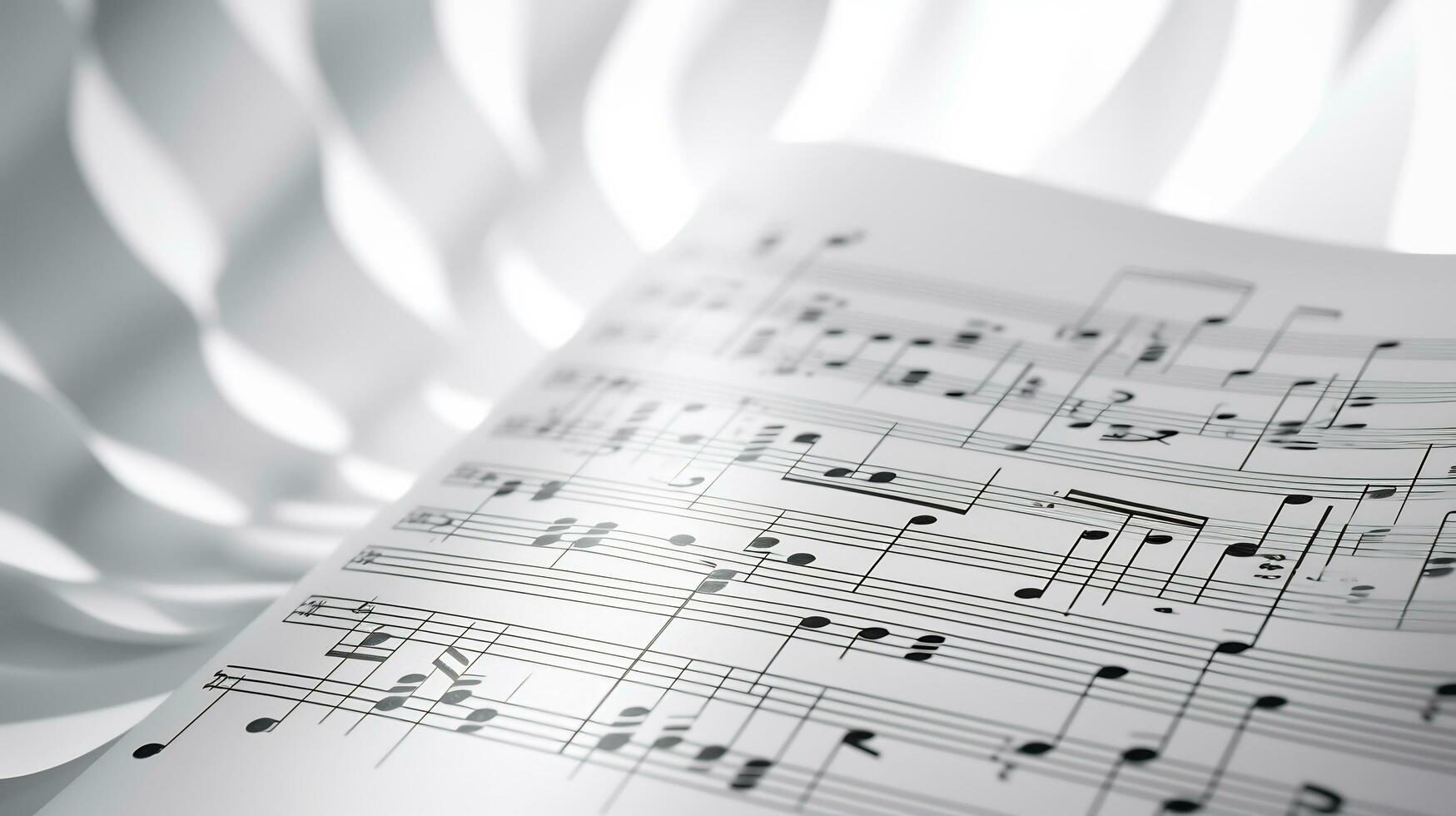 AI Generative music symbol above the sheet background photo