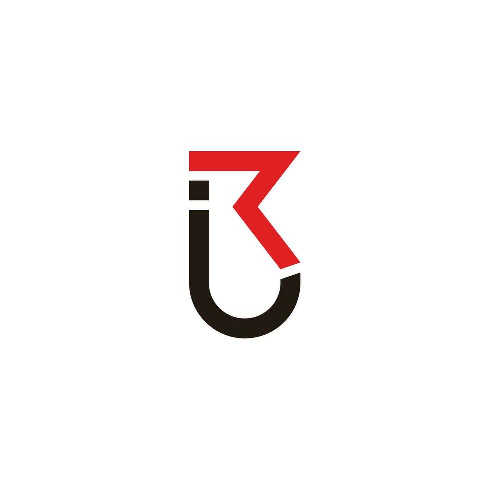 letter rj linked geometric simple logo vector