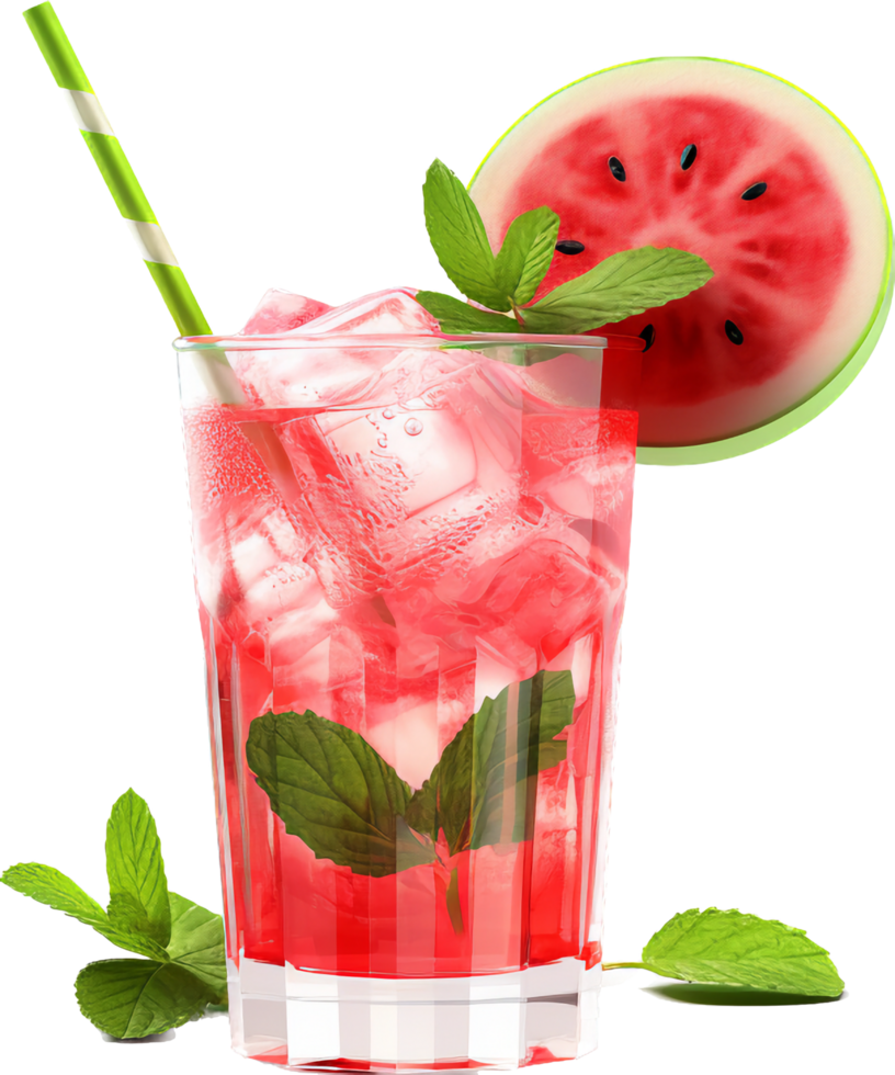 Wassermelone Mojito Cocktail png mit ai generiert.