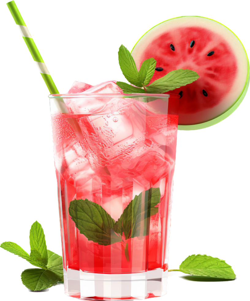 sandía mojito cóctel png con ai generado.