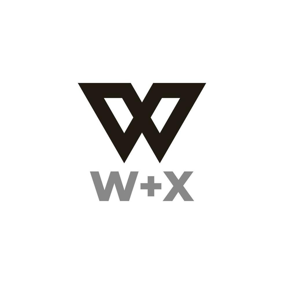 letter wx simple linked geometric line symbol vector