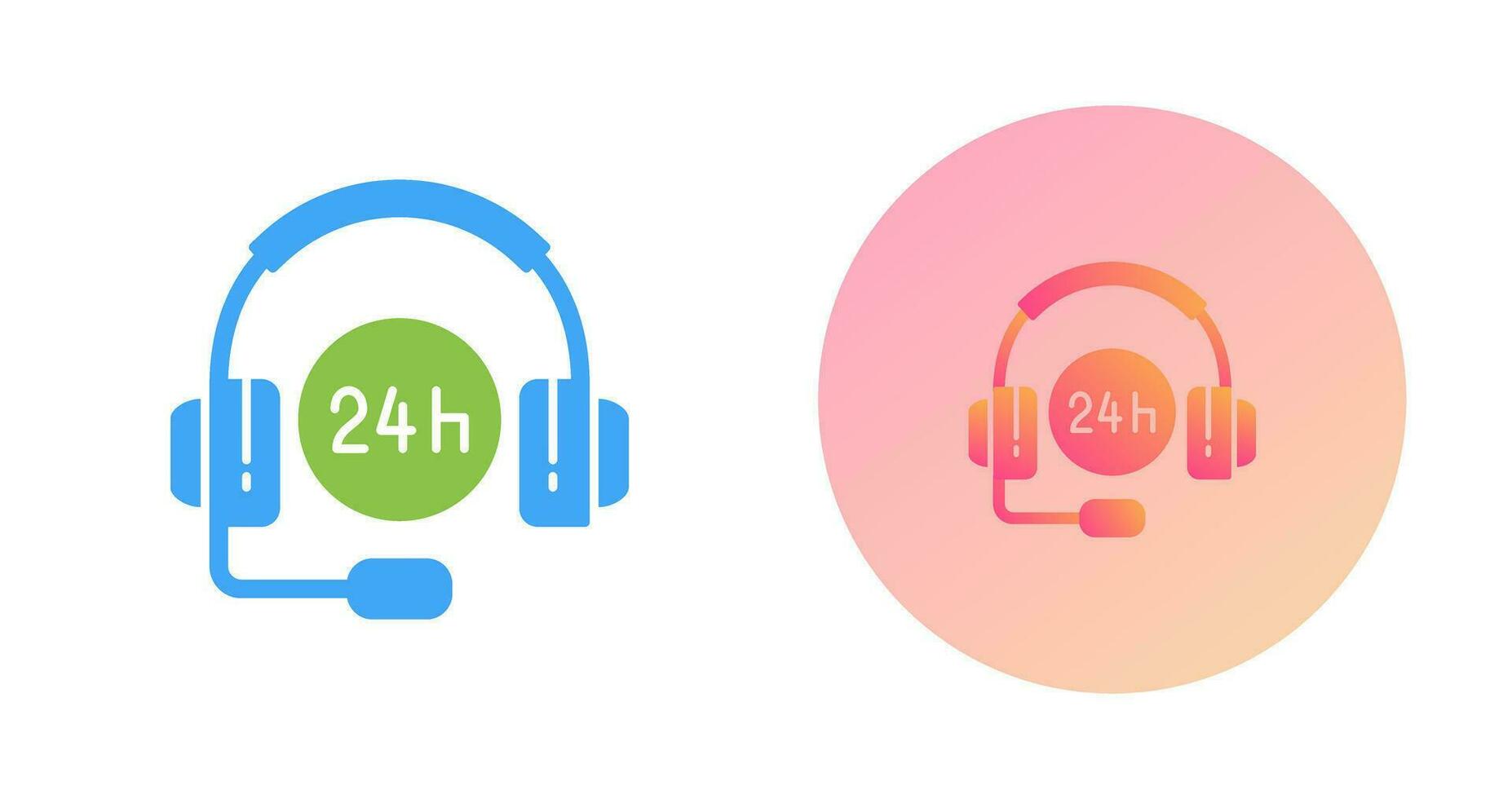 24 Hours Support Vector Icon